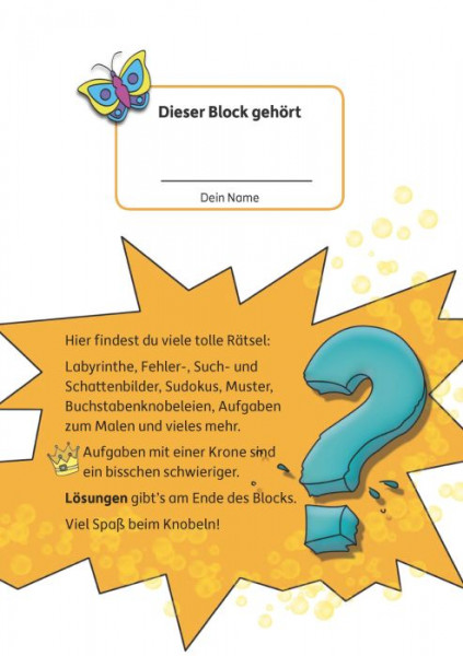 Hauschka Verlag | Rätselblock ab 6 Jahre, Band 2, A5-Block