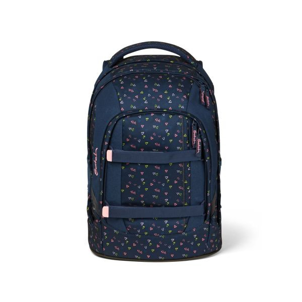 satch | Pack Schulrucksack | Funky Friday | kleine Dreiecke blau rosa gelb