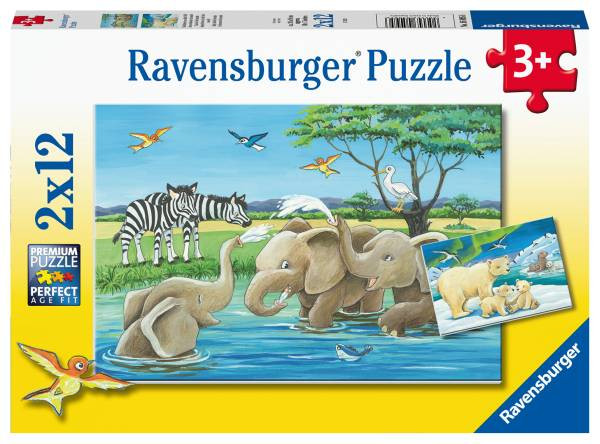 Ravensburger Puzzle | Tierkinder aus aller Welt | 12 Teile