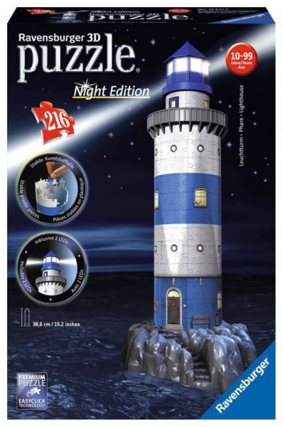 Ravensburger | 3D-Puzzle | Leuchtturm bei Nacht | 125777