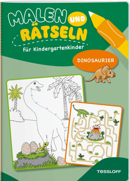 Tessloff Verlag Ragnar Tessloff GmbH & Co. KG | Malen und Rätseln für Kindergartenkinder. Dinosaurier | 
