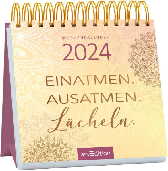 arsEdition | Mini-Wochenkalender Einatmen. Ausatmen. Lächeln. 2024 | 