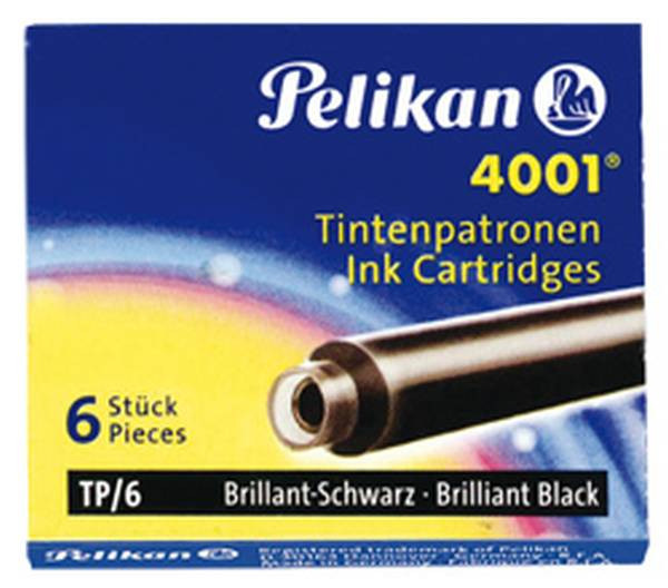 Pelikan | Tintenpatronen 4001 Brillant-Schwarz TP/6 | 301218