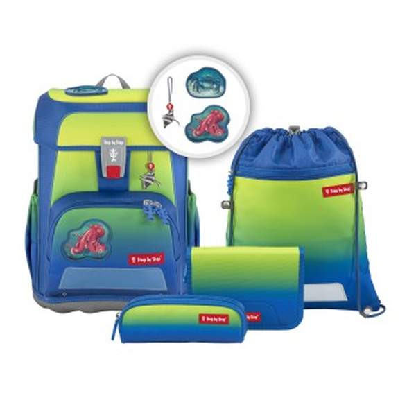 HAMA | CLOUD OCEAN Schulranzen-Set "Red Octopus", 5-teilig | 00183759