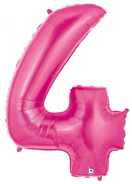 Karaloon | Folienballon | Zahl 4 | pink