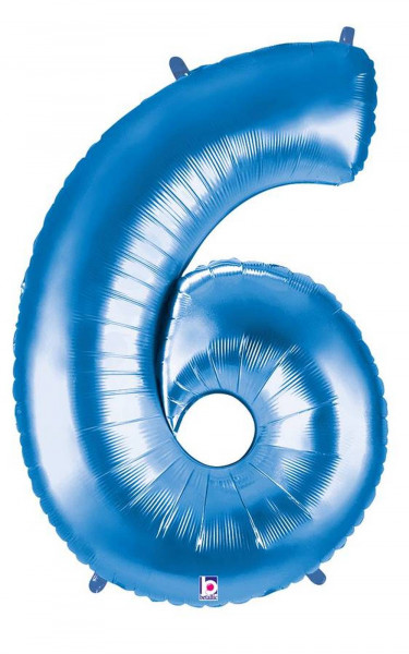 Karaloon | Folienballon | Zahl 6 | blau