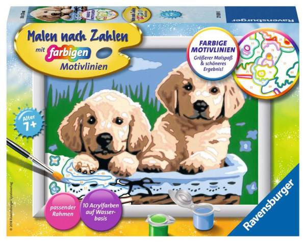 Ravensburger | Malen nach Zahlen Süße Hundewelpen | 27839