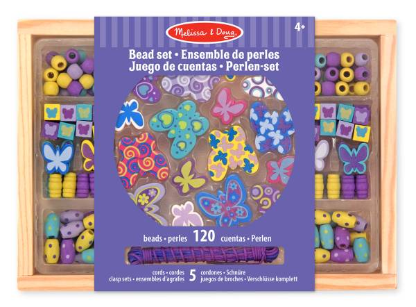 Melissa & Doug Holzperlen-Set Schmetterlingsfreunde mit Schmetterlingsmotiven 