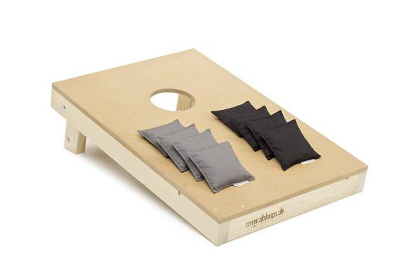 doloops | Original Cornhole Spielset | 1 Board und 8 Bags | Schwarz-grau