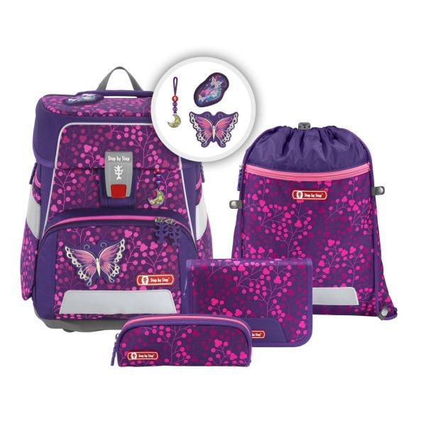 Step by Step | SPACE SHINE Schulranzen-Set "Butterfly Nigt" 5-teilig
