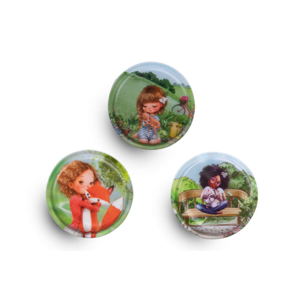 Belmil | Patches mit Klettverschluss Set 3-teilig- kompatibel mit Schulranzen Classy Plus/Smarty/Motion "I love my Animals" | 336/B6/54