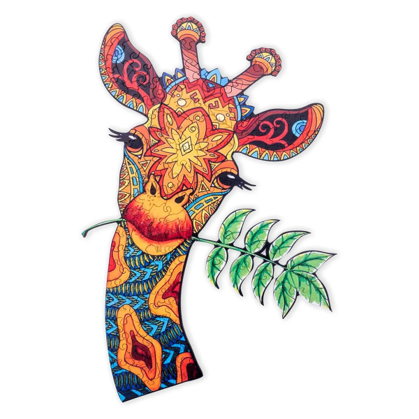 Puzzle A3 "Giraffe" aus Holz – 123 besondere Puzzleteile