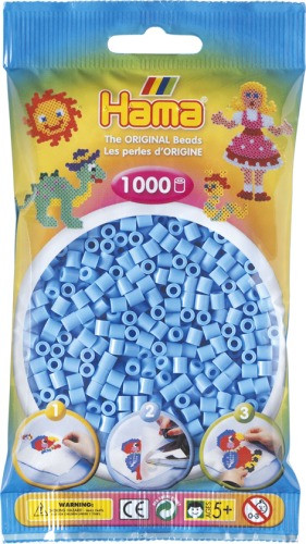Dan Import | HAMA Perlen pastell Blau 1.000Stück | 207-46