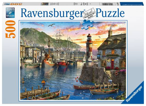 Ravensburger Puzzle | Morgens am Hafen | 500 Teile