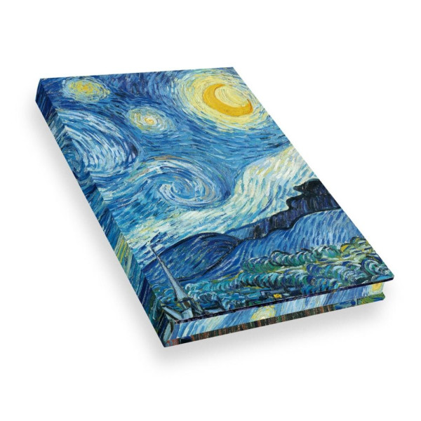Prestel | Notizbuch Echtleinen Van Gogh Die Sternennacht | 