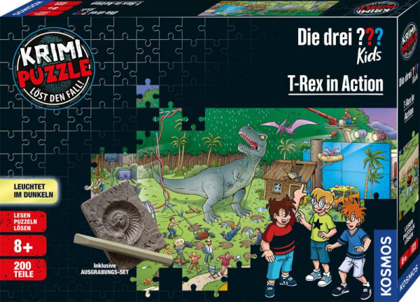 Kosmos | Krimipuzzle Die drei ??? Kids T-Rex in Action (200 T) | 680657