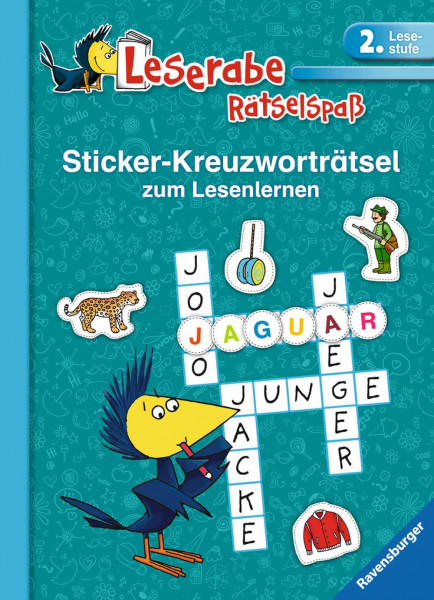 Ravensburger Buchverlag | Sticker-Kreuzworträtsel zum Lesenlernen (2. Lesestufe), türkis