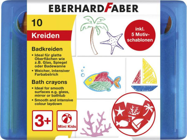 Faber-Castell | Badkreide 10er Etui ink. Schablonen | 524110