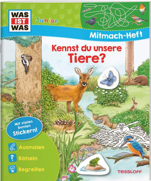 Tessloff Verlag Ragnar Tessloff GmbH & Co. KG | WAS IST WAS Junior Mitmach-Heft Kennst du unsere Tiere? | Marti, Tatjana