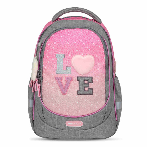 Belmil | Schulrucksack "In love fashion - Gray" mit Brustgurt  | 338-87/7