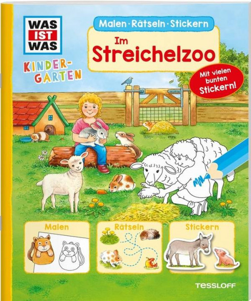 Tessloff | WIW Kindergarten.Malen Rätseln Stickern.Im Streichelzoo