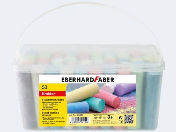 Faber Castell | 50 Strassenmalkreiden im Eimer rechteckig