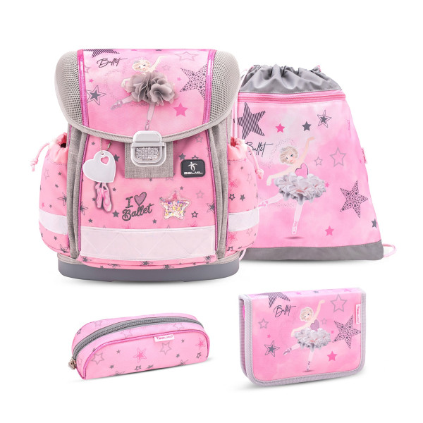 Belmil | Classy ergonomisches Schulranzen-Set 4-teilig "Ballet Light Pink" mit Brustgurt | 403-13/AG/S-75