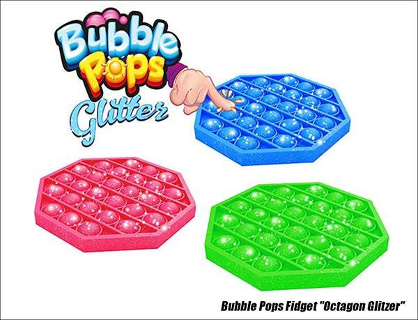 Bubble Pops Fidget „Octagon Glitzer“ 3-Fach Sortiert