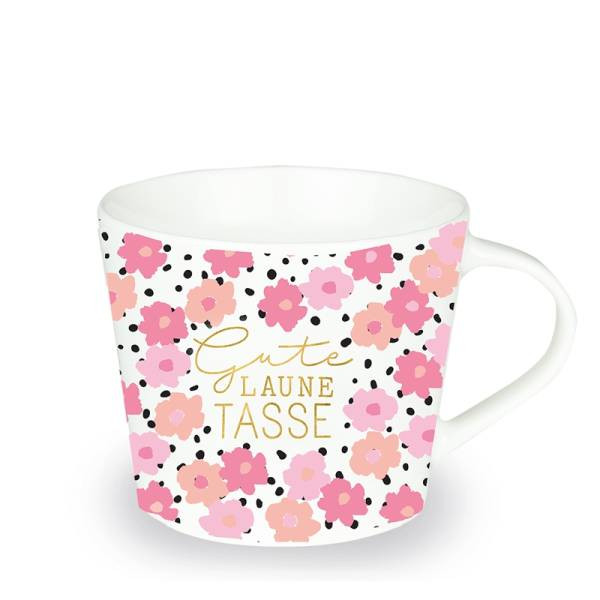 Grafik-Werkstatt | Schreibkram Manufaktur Kaffee-Tasse | Goldveredelung Gute Laune Tasse