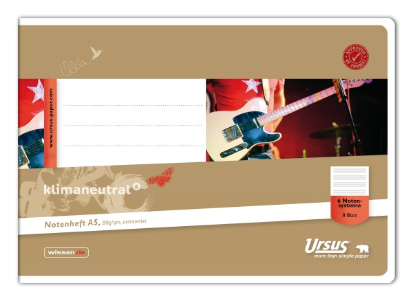 Ursus | Notenheft A5 | quer | 8 Blatt | 040508006