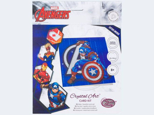 Crystal Art Card Captain America 18x18cm | 5055865498566