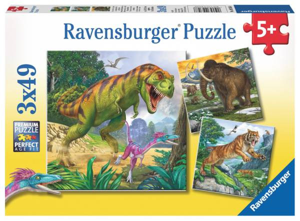 Ravensburger Puzzle | Herrscher der Urzeit | 3x49 Teile | 093588