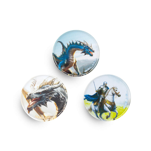 Belmil | Patches mit Klettverschluss Set 3-teilig- kompatibel mit Schulranzen Classy Plus/Smarty/Motion "Dragons" | 336/B6/78