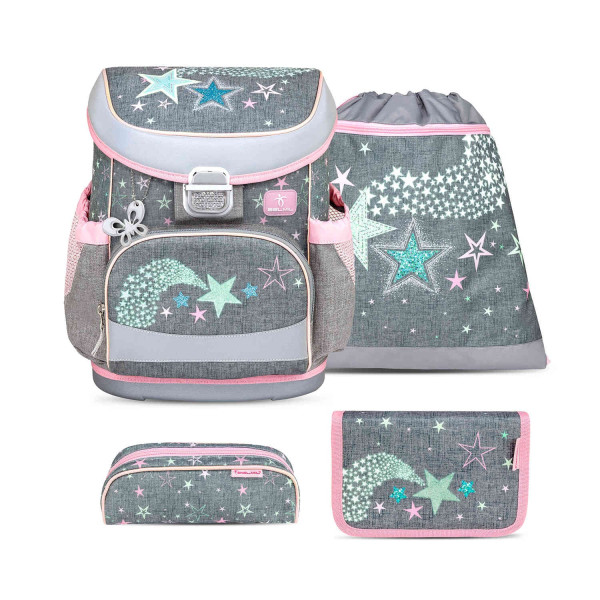 Belmil | Mini-Fit ergonomisches Schulranzen-Set 4-teilig "Shine Bright" mit Brustgurt | 405-33/AG/S-32