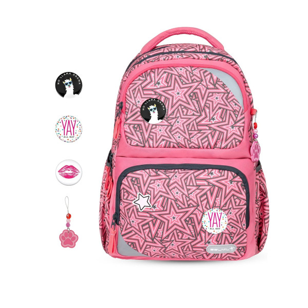 Belmil | Schulrucksack Set- 2 teilig "Love Stars" mit Brustgurt | 338-37/4