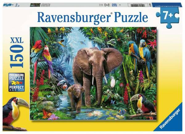 Ravensburger Puzzle | Dschungelelefanten | 150 Teile