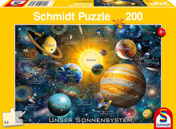 Schmidt-Spiele | Kinderpuzzle Standard 200 Teile | Unser Sonnensystem, 200 Teile