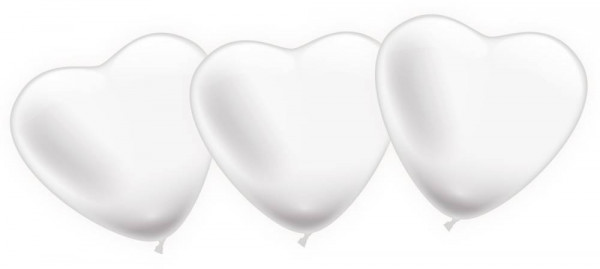 Karaloon | 5 Herzballons weiß
