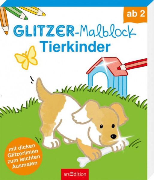 arsEdition | Glitzer-Malblock Tierkinder