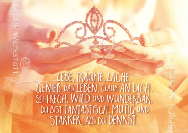 Grafik Werkstatt | Postkarte | Lebe, Träume, Lache