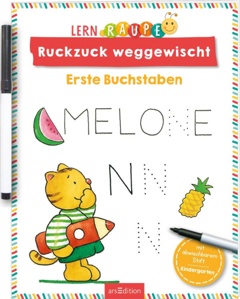 arsEdition | Lernraupe – Ruckzuck weggewischt! Erste Buchstaben | 