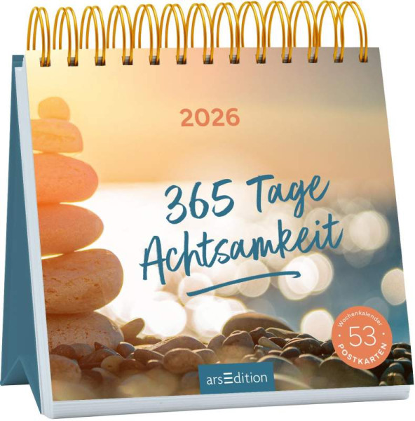 arsEdition | Postkartenkalender 365 Tage Achtsamkeit 2026 | 