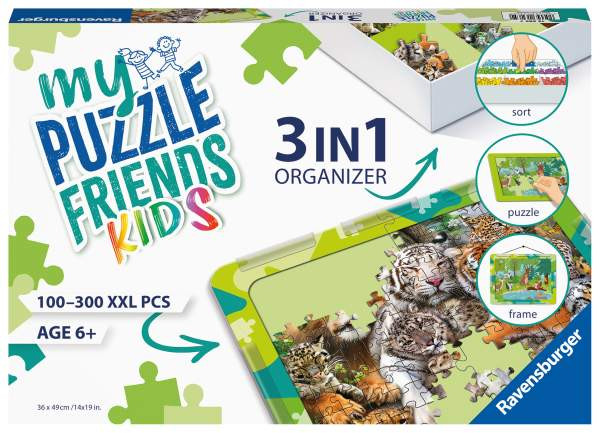 Ravensburger Verlag GmbH | Ravensburger - 13265 3in1 Organizer für Kinderpuzzle in grün - Puzzle-Aufbewahrung für Kinder ab 6 Jahren, mit Puzzlematte, Puzzle-Sortierschale und Puzzlerahmen | 