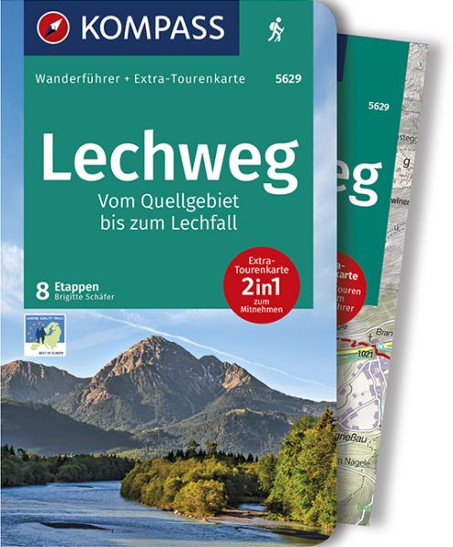 KOMPASS-Karten | KOMPASS Wanderführer Lechweg, Vom Quellgebiet bis zum Lechfall