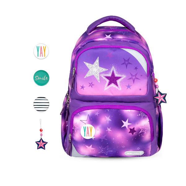 Belmil | Schulrucksack Set- 2 teilig "Stars" mit Brustgurt | 338-37/8