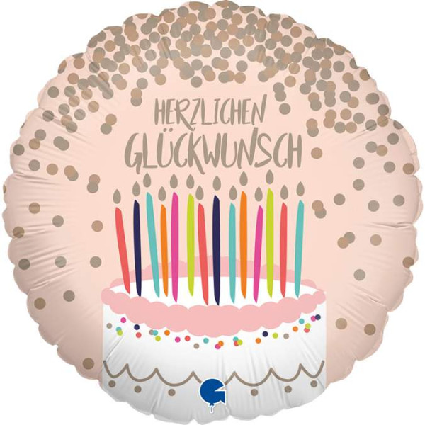 Karaloon | Luftballon | Herzlichen Glückwunsch Kuchen 46 cm/18 inch | 