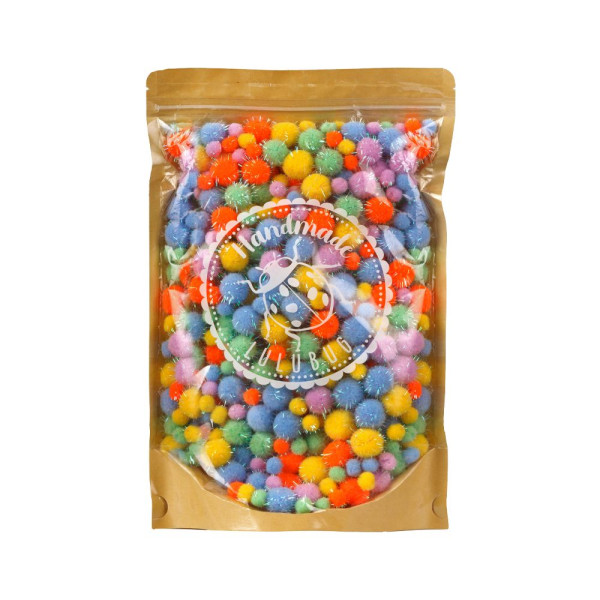 Pompons Set 500 Teile „Circus“ – Buntes Bastelset für kreative Ideen | german-toys