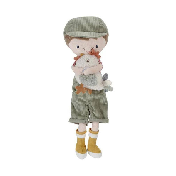 Little Dutch | Kuschelpuppe Jim mit Huhn 35 cm | LD4563