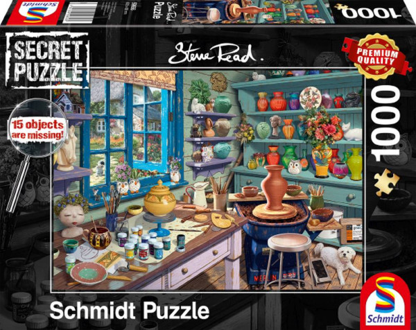 Schmidt-Spiele | Puzzle Secret 1.000 Teile | Künstler-Atelier
