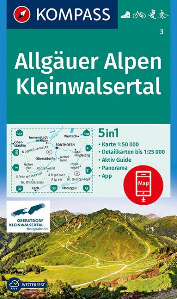 KOMPASS-Karten | KOMPASS Wanderkarte Allgäuer Alpen, Kleinwalsertal